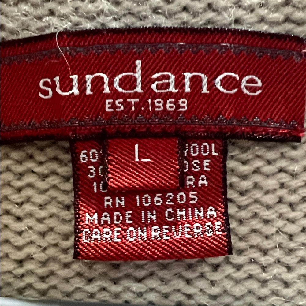 Sundance Wool Beige Ribbed Cardigan - Picture 2 of 3